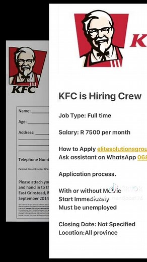 KFC is taking CVs now for December casuals around South Africa. Register your CV online right now. | Career Updates