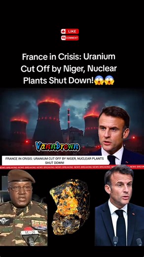 125K views · 7.2K reactions | BREAKING NEWS  France has suspended operations at nuclear power plants due to Niger  permanently halting uranium exports to France #vannbrown #viral #africa | Vann Brown | Facebook