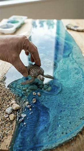 3D Turtle Ocean Epoxy Table 🐢🌊 | Most Satisfying Resin Art Ever #epoxy #epoxyart