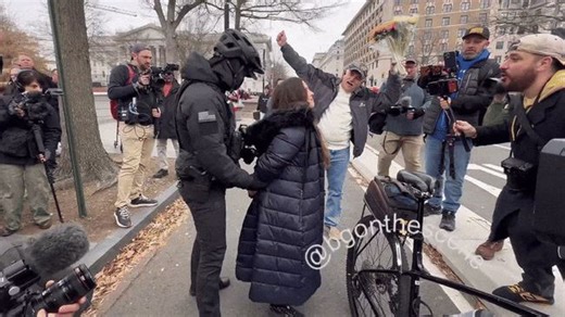'Lock her up!': January 6 counter-protester detained during fifth anniversary rally