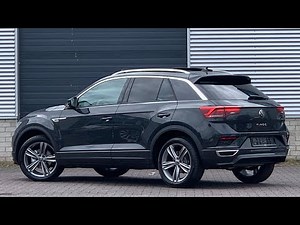Volkswagen NEW T-roc R-Line 2021 in 4K Urano Grey 18 inch Sebring Walk around & Detail inside