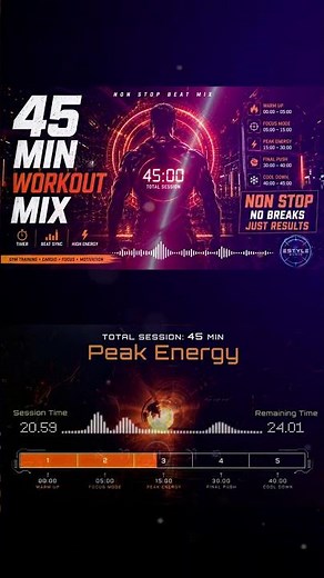 45 MIN GYM WORKOUT SESSION ⚡ TIMER + NON STOP MIX