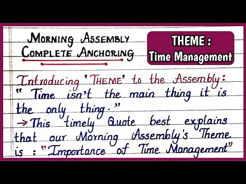 Morning Assembly Anchoring Script | How to Conduct School Morning Assembly | Theme Time Management