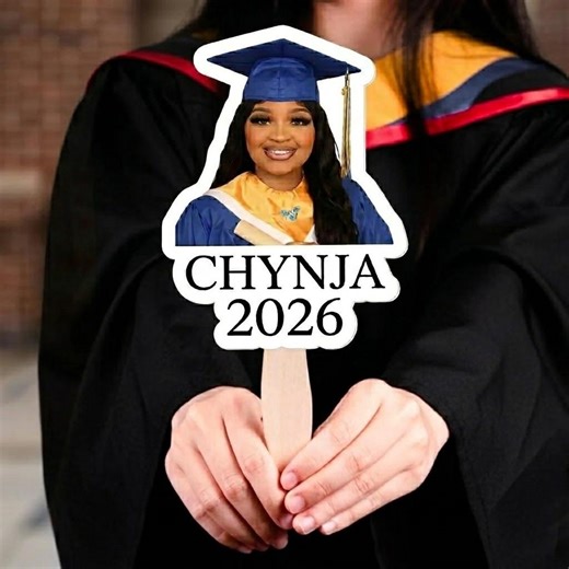 Personalized Graduation Hand Fan With Photo, Custom Name Grad Fan, Class of 2026 Gift, Elegant Graduation Fan, Custom Photo Keepsake - Etsy