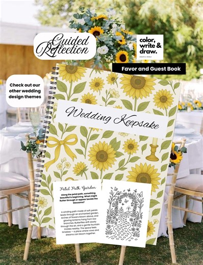Sunflower Wedding Guest Book Alternative, Rustic Sunflower Wedding Favor and Keepsake - Etsy