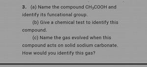 3. (a) Name the compound CH3​COOH and identify its funcational ... | Filo