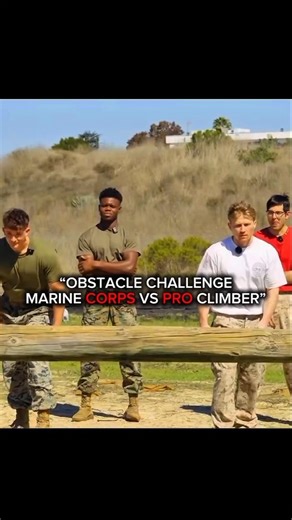 Obstacle Challenge: Marine Vs Pro Climber #gym #gymmotivation #motivation #strongman #strength