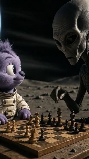 Luvra vs the Alien 👽♟️ | Who Wins the Moon Chess Battle? | #Luvra #CGI #aivideo