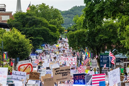 ‘No Kings’ protest draws thousands to Dickson Street in Fayetteville