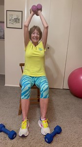 88K views · 2.3K reactions | I was asked about exercises you can do sitting down. Here are three upper body exercises you can do either standing or sitting. Make sure you squeeze your abs to protect your back. I’m using 8 pound weights for the bicep curls and 5 pound weights for the other two exercises. | Fit with Carol Stines | Facebook