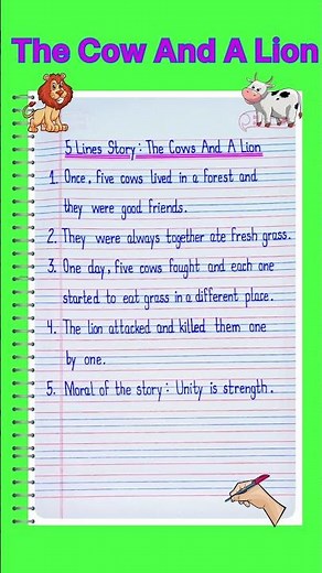 The Lion and The Cows - Story Writing for Kids | Moral Story
