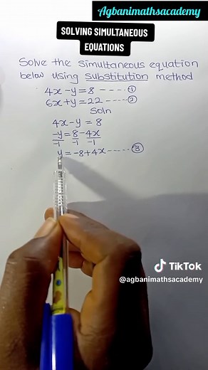 Solving Simultaneous Equations Using Substitution Method