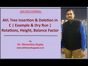 AVL Tree Insertion & Deletion in C | Example & Dry Run | Rotations, Height, Balance Factor