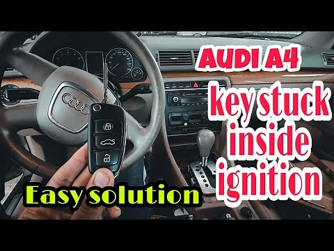 Audi A4 key stuck inside ignition , How to remove easy solution 😃 😊