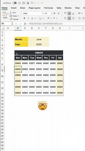 How to Create a Dynamic Calendar in Excel #excel #exceltips #spreadsheetsoftware #microsoftoffice