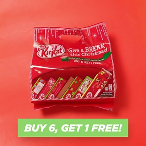 10K reactions · 681 shares | Celebrate the breakers® this Christmas with a KitKat® 6-pack! Get your favorite design or BUY 6, GET 1 FREE! Per DOH-FDA CFRR Permit No. 1254 s. 2017 | KitKat | Facebook