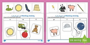 s, a, t, p, i, n Initial Sounds Sorting Cutting Skills Activity