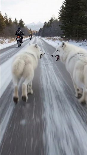 Arctic Snow Wolf Rescue Bikers From Sinkhole #dog #rescue #animals