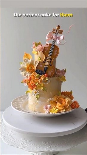 Guitar wedding cake 🎸🌷 #asmr #cakedecorating #story