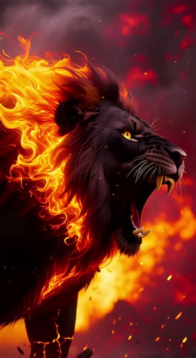 4K Live Wallpaper of a Powerful Black Lion