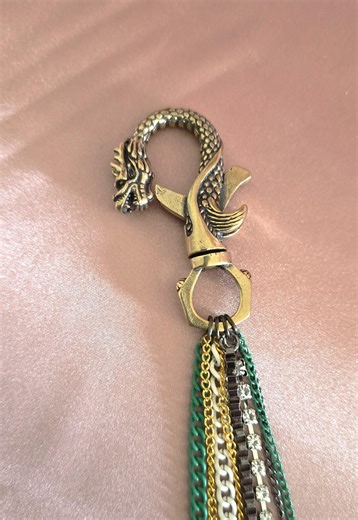 Dragon Bag Charm, Rhinestone Chain Tassel, Gothic Purse Accessory - Etsy