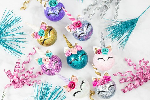 820K views · 469 reactions | Create stunning glitter unicorn Christmas ornament with this step-by-step tutorial! Get the full tutorial and files here: https://sweetredpoppy.com/unicorn-horn-christmas-ornaments/ | Sweet Red Poppy | Facebook