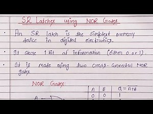 SR Latch using NOR Gate | Simple Notes for BCA / Digital Electronics