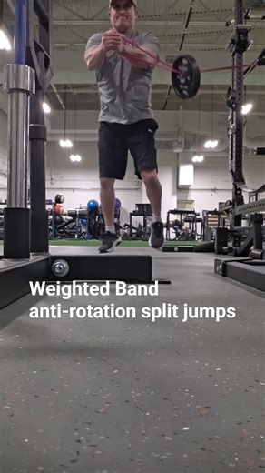 Weighted Band Core Anti-rotation Spilt Jumps #corestrength #coreworkout #corestability #corepro