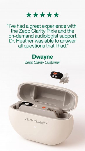 Real Support. Real Results. 💚 With Zepp Clarity’s on-demand audiologist support, you’ll always have an expert by your side. 👩‍⚕️🦻✅ When Dwayne began his hearing journey with Zepp, he discovered more than just great hearing aids; he found real help, every step of the way. Get started today with more than 50% off: clarity.zepp.com. #ZeppClarity #OTCHearingAids #CustomerCare #AudiologistSupport #SmartHearing #HearingSupport | Zepp Clarity