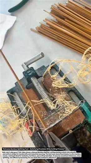 “Extreme Bamboo Splitting Tool – Satisfying Precision Strip Cutting Process”.