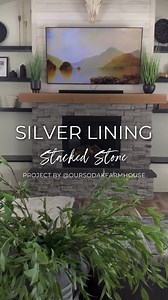 It's been right here with #EldoradoStone 🤍 - 📽️ Credit: @oursodakfarmhouse Pictured: Silver Lining - Stacked Stone Insert: Heatilator Mantel: Doug fir stained in weathered oak Shiplap: @dakotarusticcollection in bridal white | Eldorado Stone