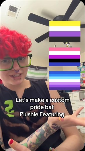 Come make a light purple pride bat plushie with the nonbinary, genderfluid, and Berrisexual flag#bat
