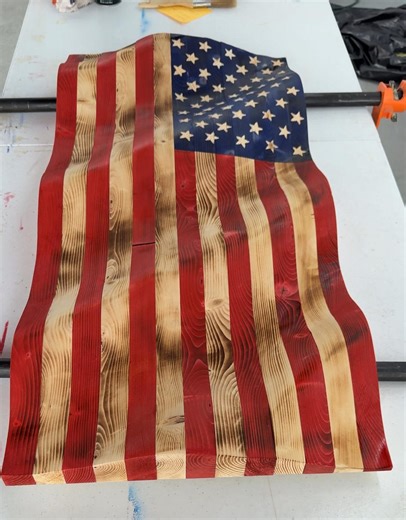 Wooden Wavy American Flag – Handmade Rustic Patriotic Wall Art - Etsy