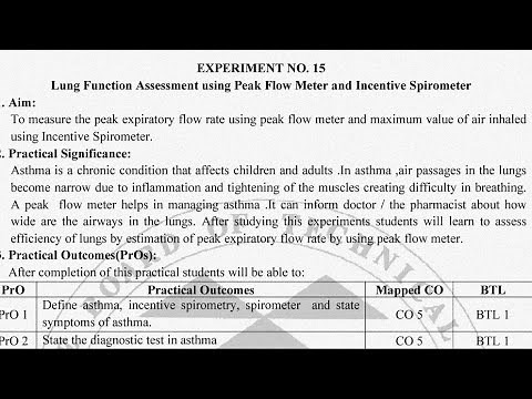 CPM Expt 15 | Lung Function Assessment using Peak Flow Meter & Incentive Spirometer | Bright Pharma
