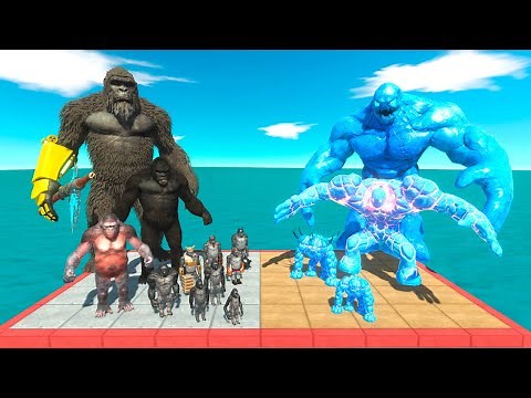 Ice Mutant Golem Team vs Mutant Primates - Animal Revolt Battle Simulator