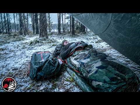 Winter Camping - Overnight in the Snow and Freezing Rain