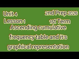 Ascending cumulative frequency table and it's graphical representation,2nd Prep 2026,1st Term