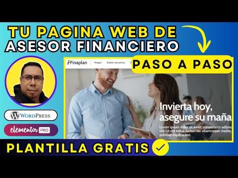Como crear una pagina web para Asesor Financiero con Wordpress 2026 | Plantilla GRATIS