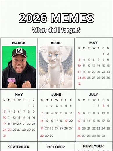 2026 April Memes Recap #memes #calendar #arbys #homerdroppedhisdonut #scientology 1 Cus we're playing bendy 2 Homer dropped his donut d'oh 3 You ain't nothing but a hound dog 4 Narwhals narwhals 5 7×7=49 6 Are you coming to the tree phonk 7 Chinese lady singing 8 Arby's 9 Blue shirt kid sturdy 10 It's me crewmate 11 Scientology speedrun 12 Ich bin ein heidenberger 13 Tung tung angel 14 I was looking for a job 15 My name is Anderdingus 16 Tiktok farlands