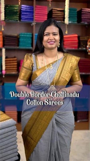 Double border Chettinadu Cotton Saree with blouse | DSR Sarees | Booking : 6374441254