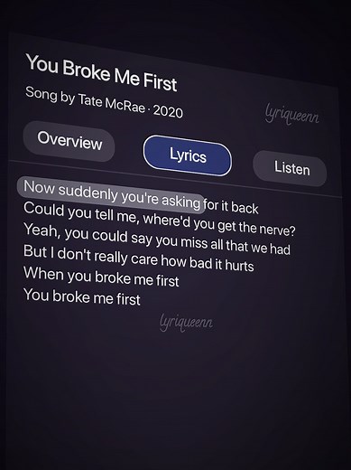 Tate McRae - you broke me first Lyrics