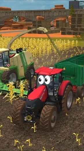 Fs 18 Harvesting With Ferguson Tractor : #viralvideo #fs18