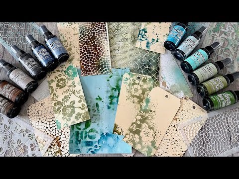A few minutes of fun... flipping stencils with Distress Spray Stains