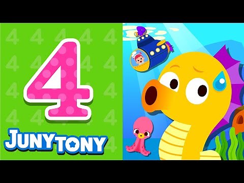Aprendendo o Número 4 | Aventura no Mar | Números | Música Infantil | JunyTony em Português
