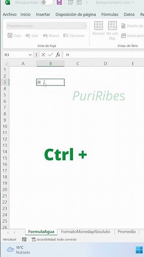 🧪Fórmula del AGUA en EXCEL