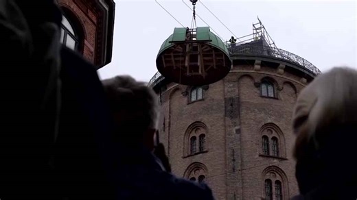 Copenhagen's landmark observatory dome lifted for restoration