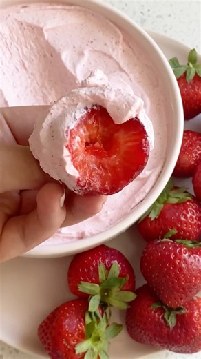 Let’s be real — sometimes you just need a fluffy, fruity, five-minute miracle to dip your strawberries in and pretend you’re at a cute brunch even if you’re just in sweats, standing at the kitchen counter. This Strawberry Fruit Dip is that girl. 👇 Full recipe is linked in comments👇 #fruitdip #highproteindip #partydip #greekyogurtrecipes #valentinesdayrecipe | Basics With Bails