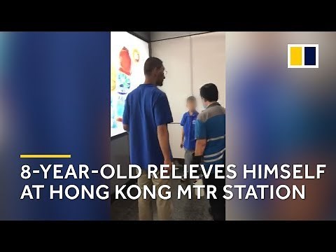 8-year-old relieves himself at Hong Kong MTR station