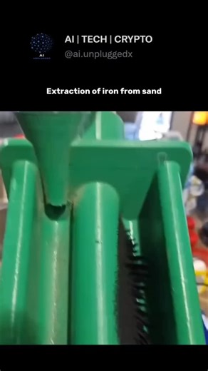 AI | TECH | CRYPTO on Instagram: "Iron can be separated from sand using a high-intensity magnet that selectively attracts the magnetic minerals present in the sand. When the mixture is exposed to a strong magnetic field, the iron particles respond instantly, allowing them to be pulled away without altering the sand itself. This simple yet powerful method demonstrates how magnetic properties can be used for efficient material separation a principle widely applied in mining, recycling, and industr