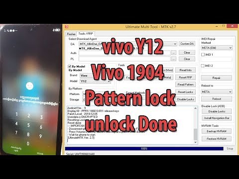Vivo Y12, Vivo 1904 pattern lock unlock by UMT Dongle